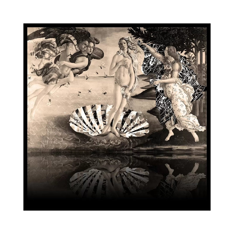 The Birth Of Venus -The Lady On The Seashell Sepia by 5by5collective - Gallery-Wrapped Canvas Giclée on Canvas, No Frame