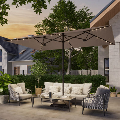 Parasol de terrasse à double face 11x7Ft