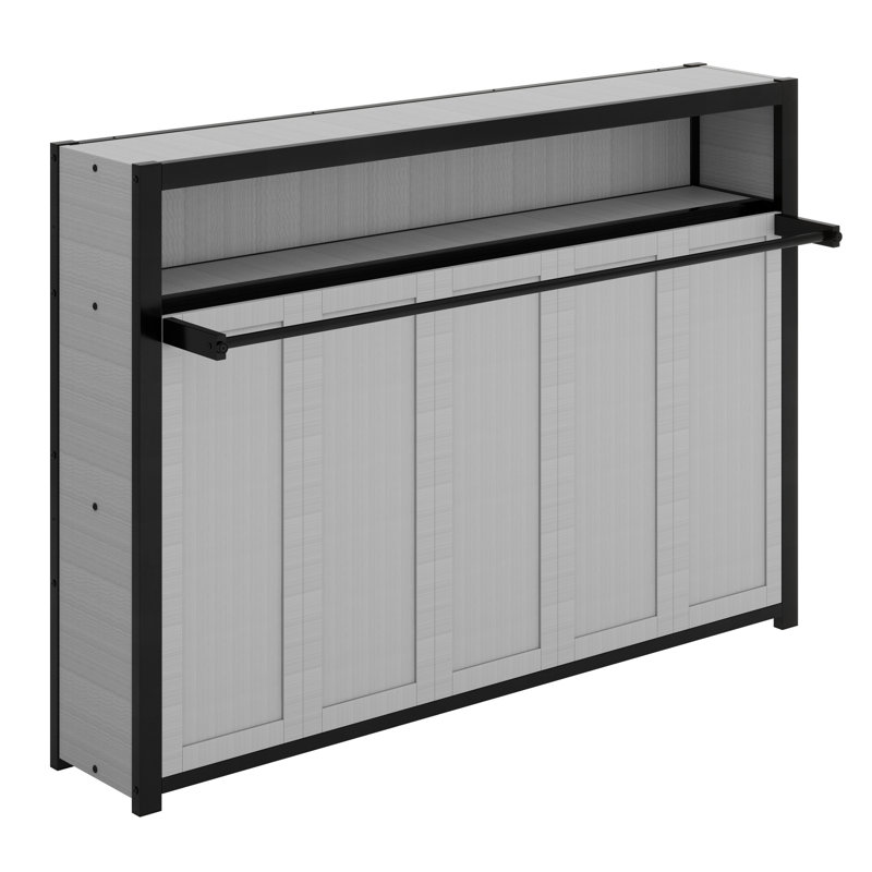 Lit escamotable avec tablettes, lit escamotable en métal au design pliable et peu encombrant