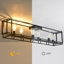 6-Light 120cm Black Farmhouse Dimmable Flush Mount