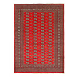 Red color Fine Hand Knotted Bokhara rug 5'8"X 8'