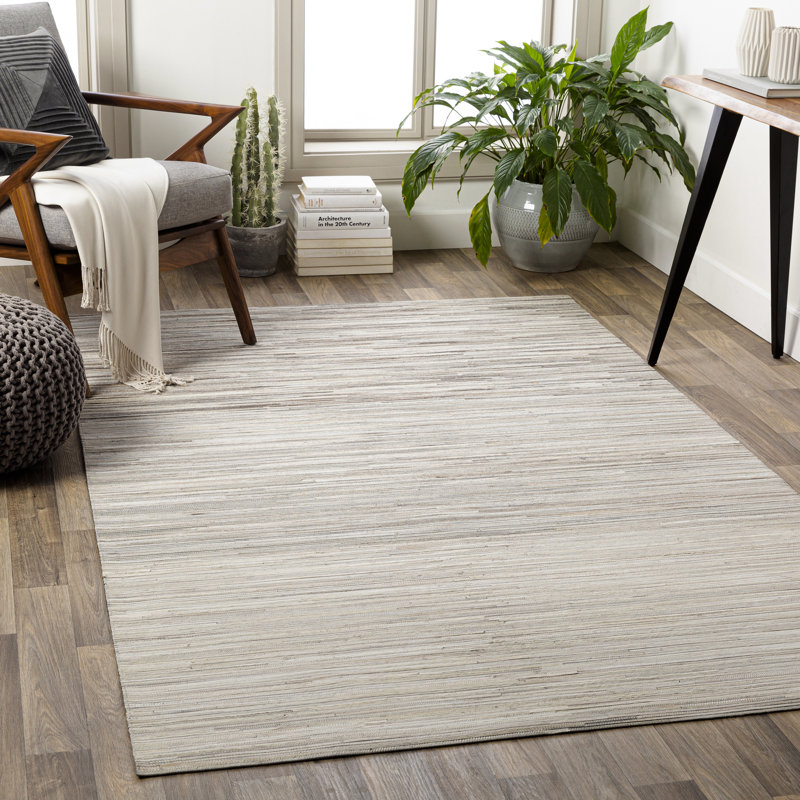 Leather Abstract Indoor Rug, Rectangle 5' x 8'