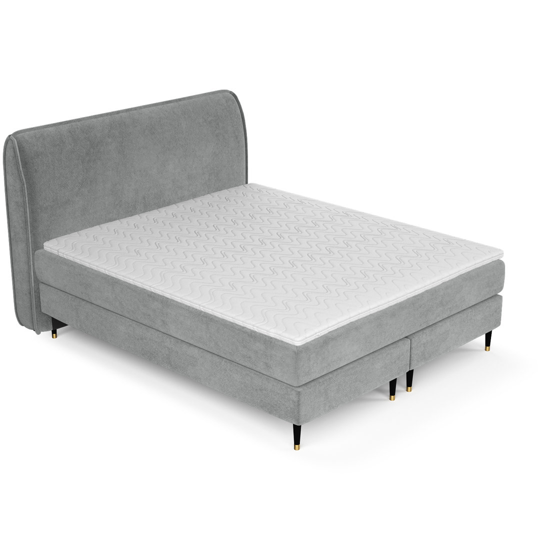 Boxspringbett Offo mit Taschenmatratze und komfortablem Visco-Schaum-Topper