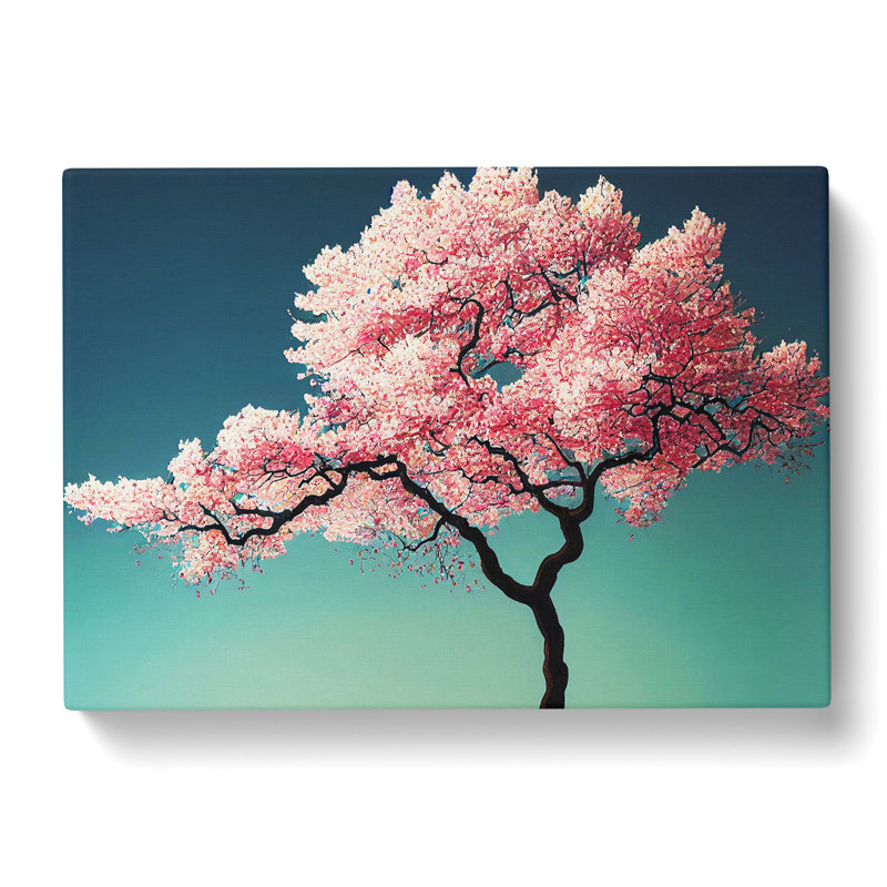 Vibrant Cherry Blossom Tree - Wrapped Canvas, 35cm H x 50cm W x 3cm D