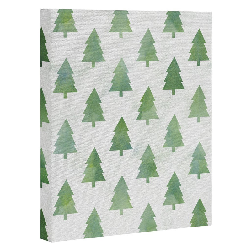 « pin tree forest pattern », impression, H 10 po x l 8 po, Toile tendue