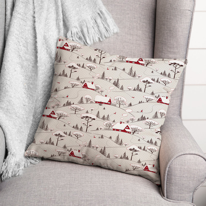 Housse de coussin et insert Snowy Village, H 18 po x l 18 po x P 1,5 po