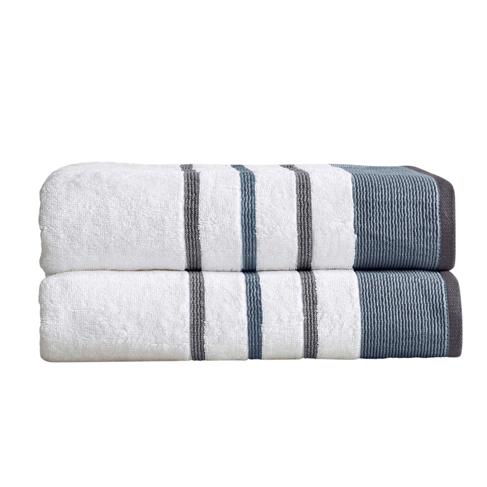 Deanthony Luxury Cotton Decorative, Moroccan Blue/December Sky, Bath Sheets - 2 Pack