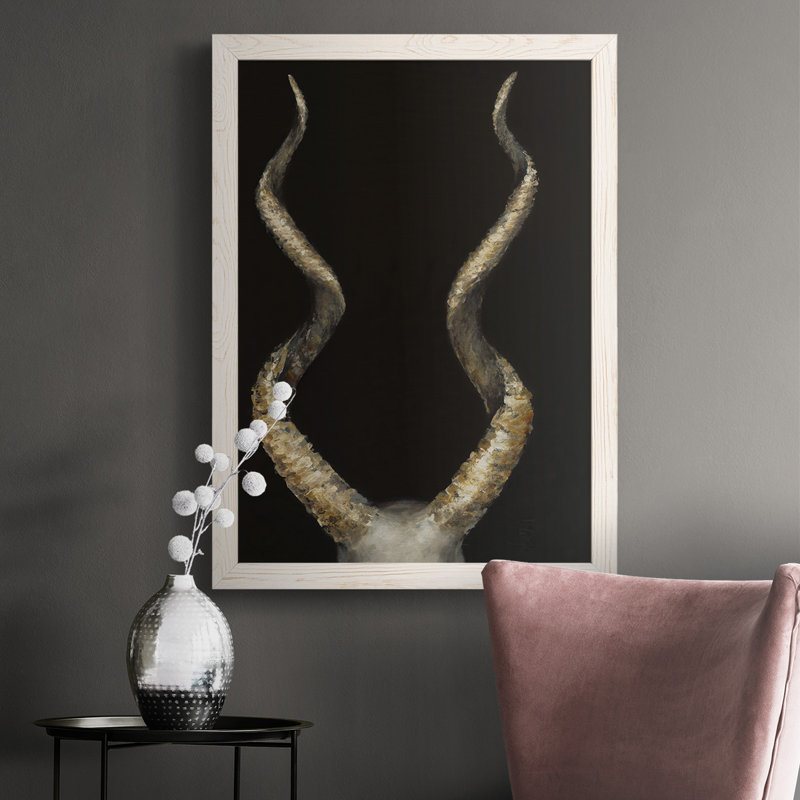 Spiral Antelope Horns, reproduction d'art sur toile, H 37,5 po x l 27,5 po x P 1 po, Blanc