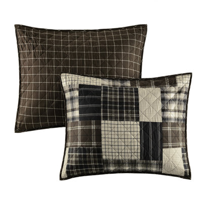 Black/Brown Reversible Quilt For King/ King, With Microfiber And Cotton Fill Black/Brown, Featuring
