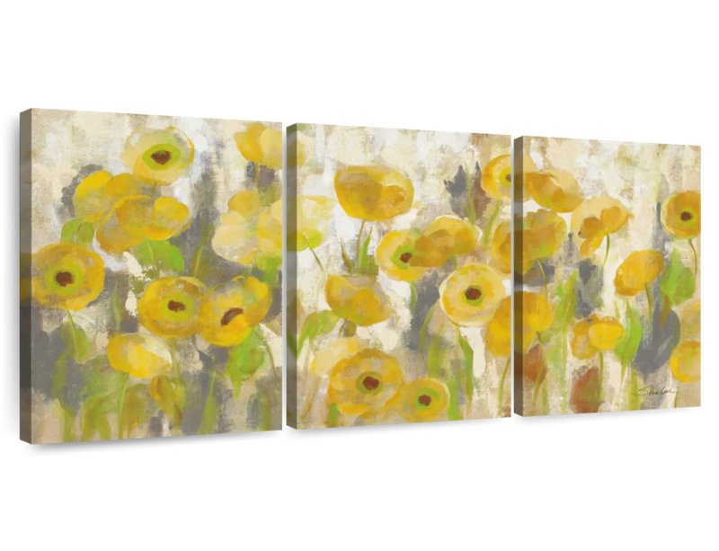 Fleurs jaunes flottantes Avery V, H 12 po x l 26 po