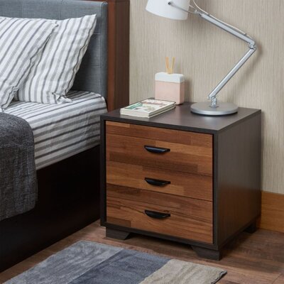 Auzinda Modern Contemporary Home Bed Room Utility Night Stand Walnut & Espresso Finish -  Hokku Designs, D24E259108134DFBB9C42204D9717B31