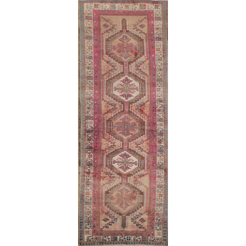 Distressed Wool   Runner Rug 4x10