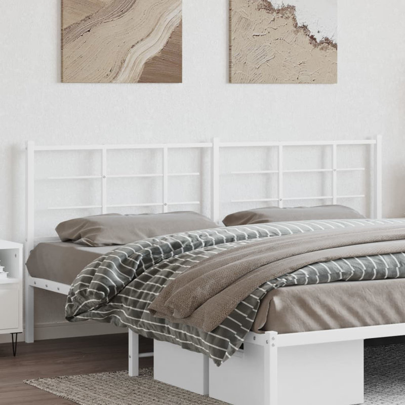 Melayna Metal Headboard, White, Emperor - 200 x 200 cm