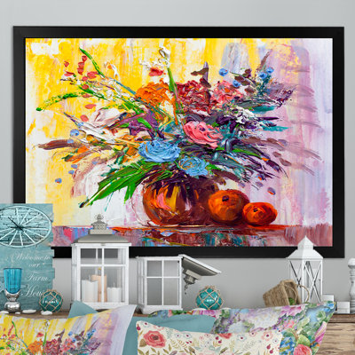 Vase de fleurs multicolore Life Style IV - décoration murale traditionnelle sur toile