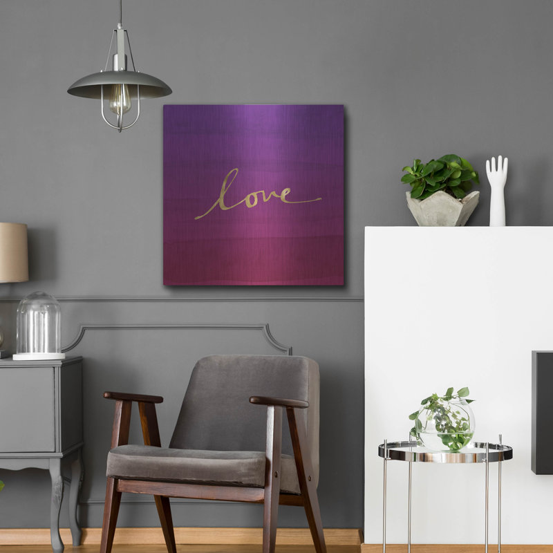 «Love» par Linda Woods, art mural en métal, H 24 po x l 24 po