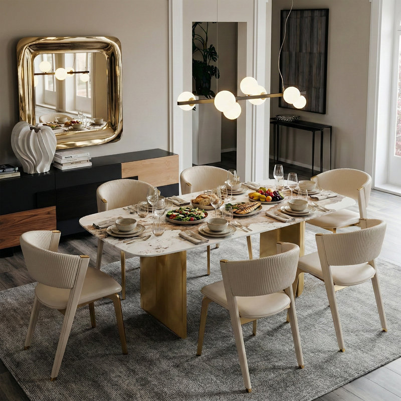 Table de salle à manger Dashona, Doré, L 35,4 po x L 70,9 po