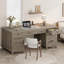 Bureau 60 po en bois avec tiroirs classeurs, bureau de direction avec armoire réglable-1019490772