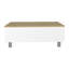 Table basse à plateau relevable blanc doux avec rangement dissimulé, conception rectangulaire compacte pour les salons
