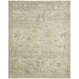 Kiern Hand Knotted Wool Flroal Area Rug in Gray
