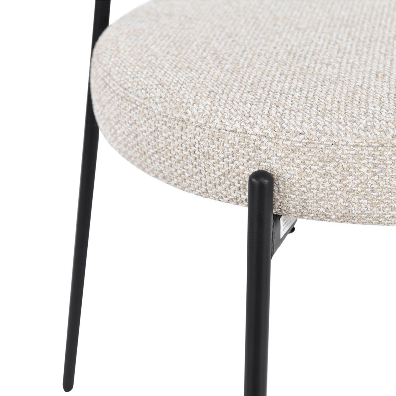 Chaise rembourrée Decastro, Blanc os