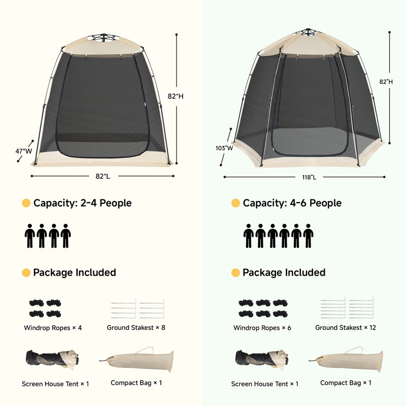 Pavillon de jardin escamotable Pop-Up, H 117,32 po x l 117,32 po x P 81,89 po
