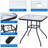 Outdoor Coffee Table Patio Square Bistro Table with Umbrella Hole