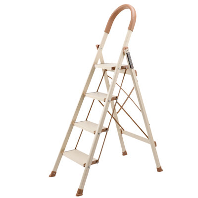 4 Step Ladder With Handrails, Folding Step Stool, 330 Lbs Capacity