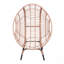 Élégant fauteuil à œufs suspendu à dossier arqué, capacité de 400 lb avec coussin de 8 pouces, balançoire de patio intérieur en rotin PE-1987290046