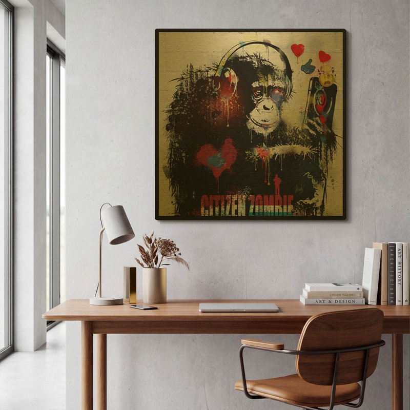 Tableau mural en métal doré « Zombie » de Danksy, 91,4 cm x 91,4 cm, 36 po x 36 po