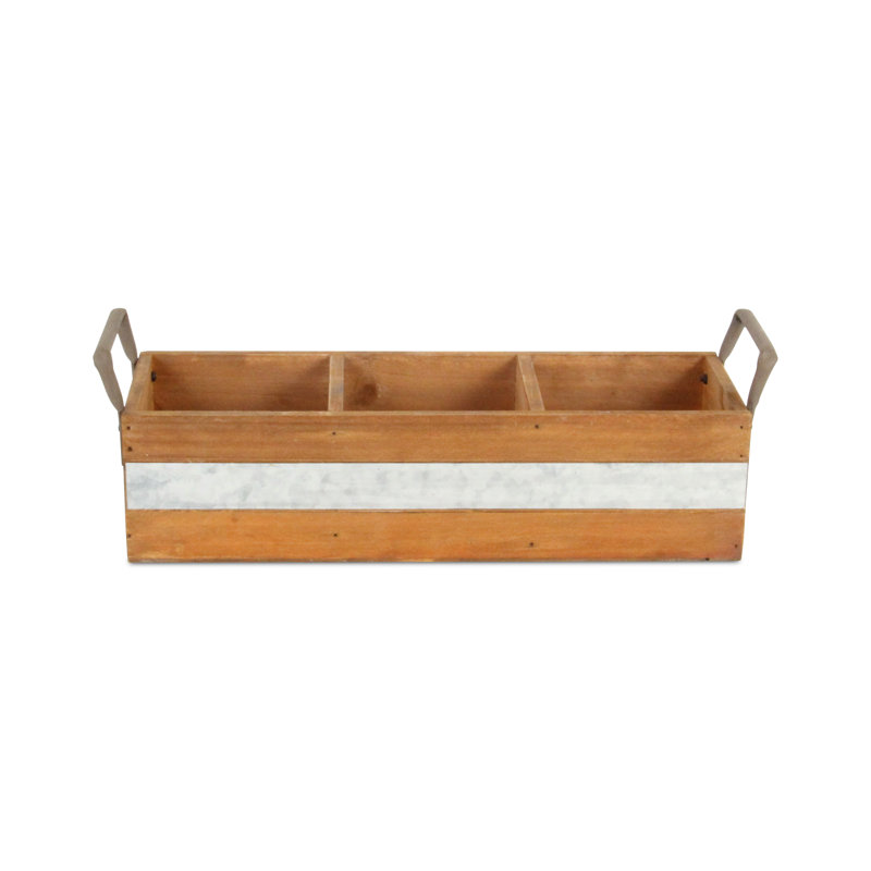 August Grove® Solid Wood Decorative Bin, Brown