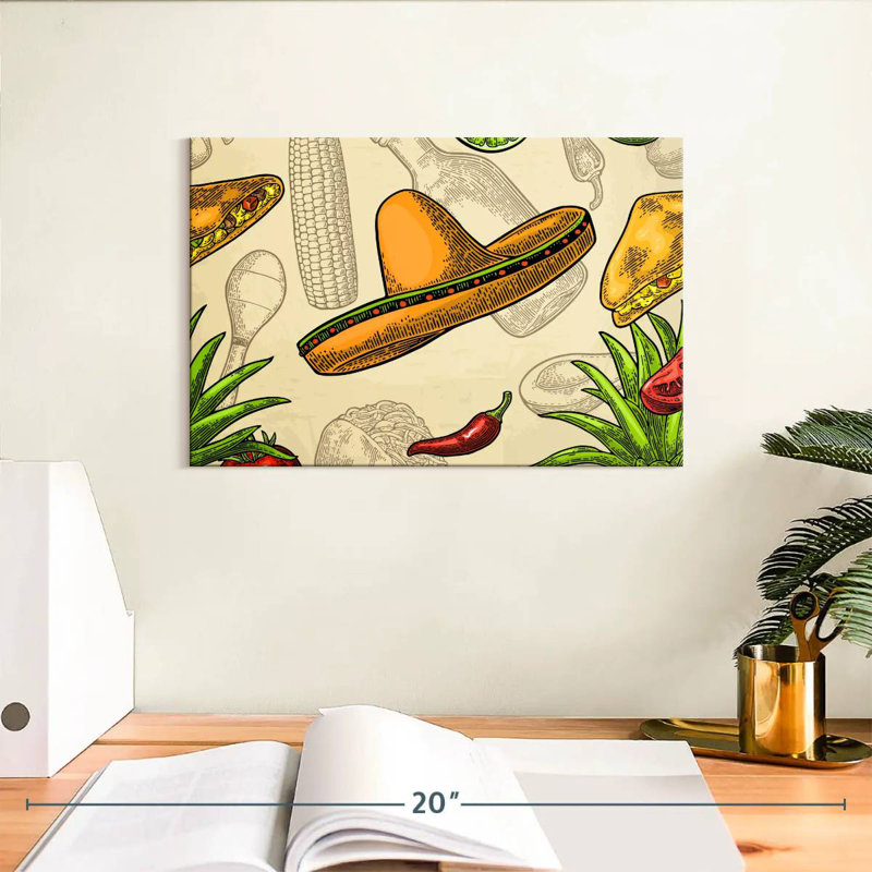 Yarlin Mexican Food Pattern, 8" H x 12" W