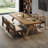 Tan Rectangular Solid Wood desk-253994519