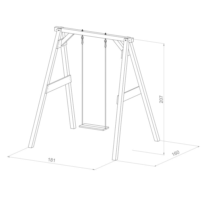 AXI Hemlock Swing Set with 1 Swing(s), Grey/White