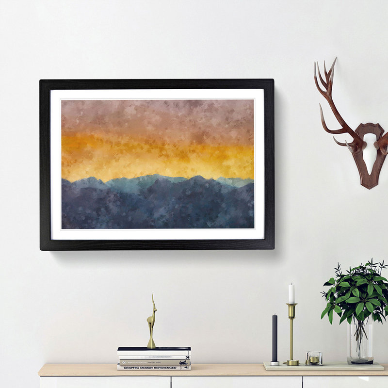 Mountains in Marbella Spain - Picture Frame Graphic Art Print, 62cm H x 87cm W x 2cm D, Black Framed