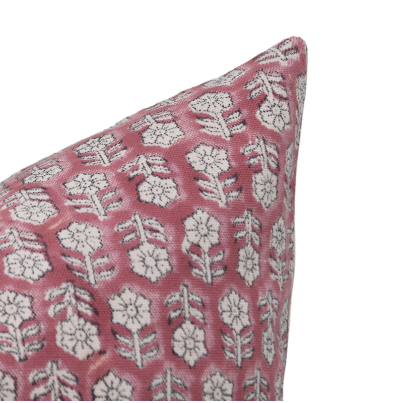 Coussin décoratif en coton fabriqué à la main Fab Divine - Tulsi Buti, H 16 po x l 16 po