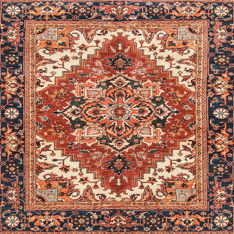 Abstract Indoor Rug, Square 5'