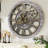 Wall Clock 24" Round Oversized for Living Room decor with Real Moving Gears America Collection-73808852