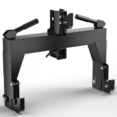 Adaptateur d'attelage rapide 3 points renforcé pour tracteurs CAT-1 et CAT-2, capacité de charge de 1360 kg, récepteur d'attelage de 50 mm, boulon réglable sur 5 niveaux, structure renforcée, version standard à connexion rapide