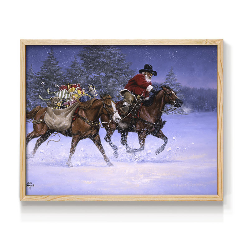 Christmas Rush - Reproduction encadrée - Restickable, H 8 po x l 10 po, Naturel