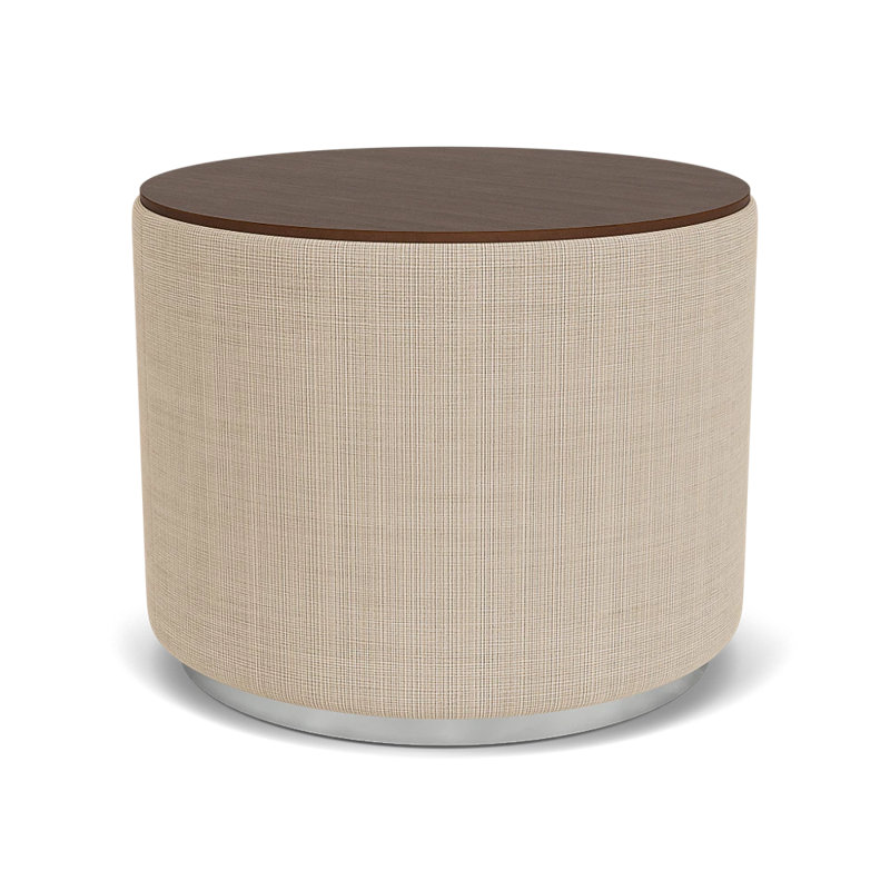 Table de réception avec plateau en stratifié Darsey, Noyer Riftwood, 16", Argent; calcaire Chambray