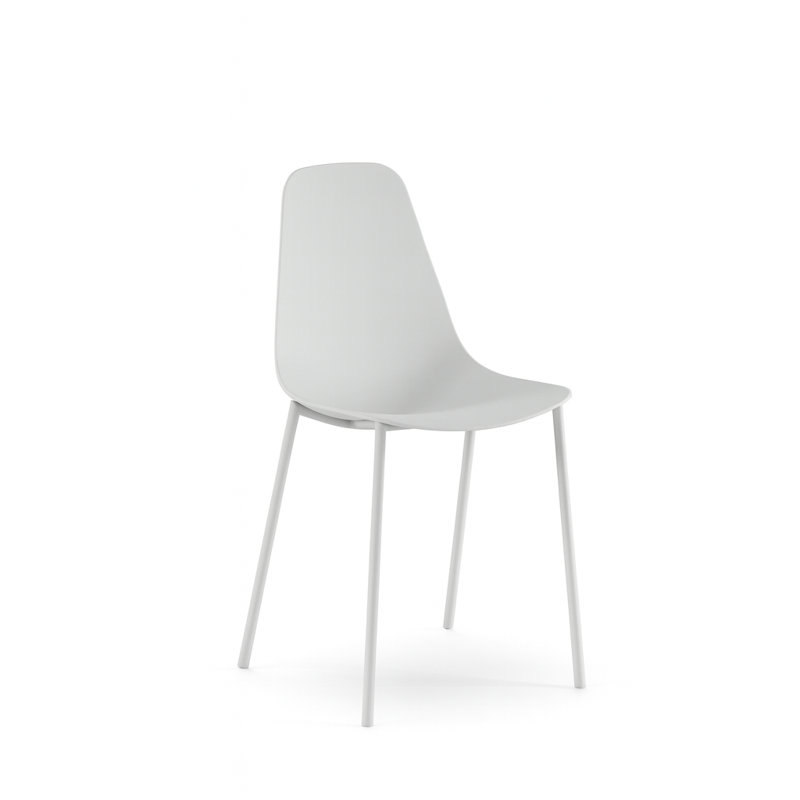 Hearne Stacking Patio Dining Side Chair, White