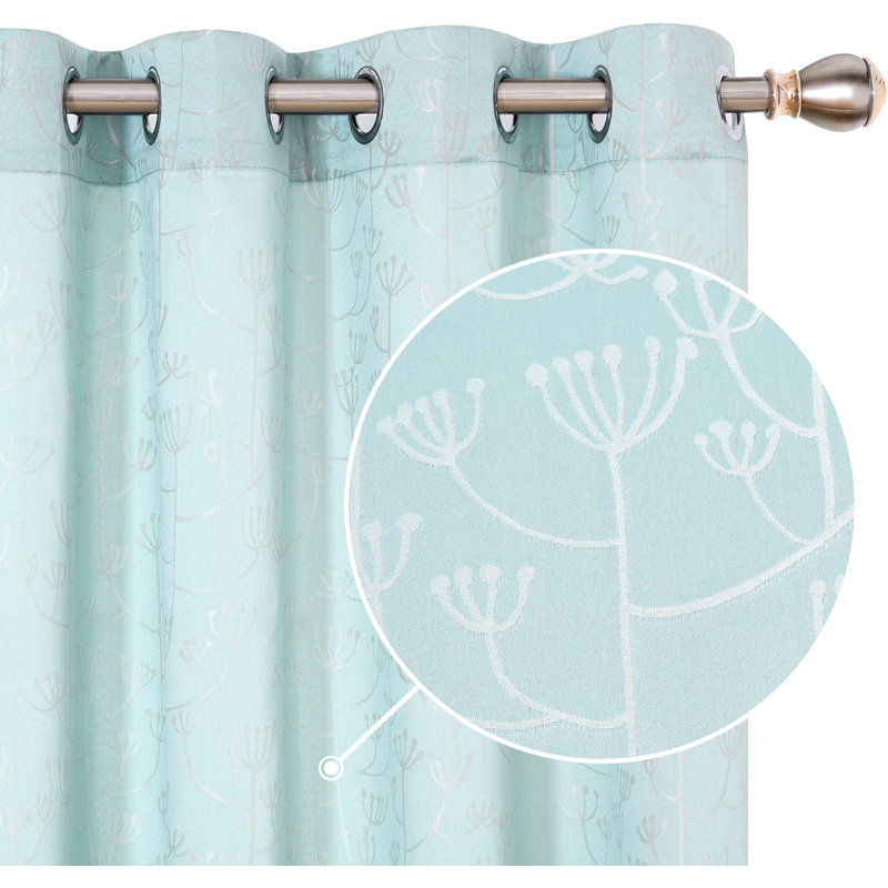 Blackout Curtain Pair, 140cm wide x 260cm high, Light sky blue