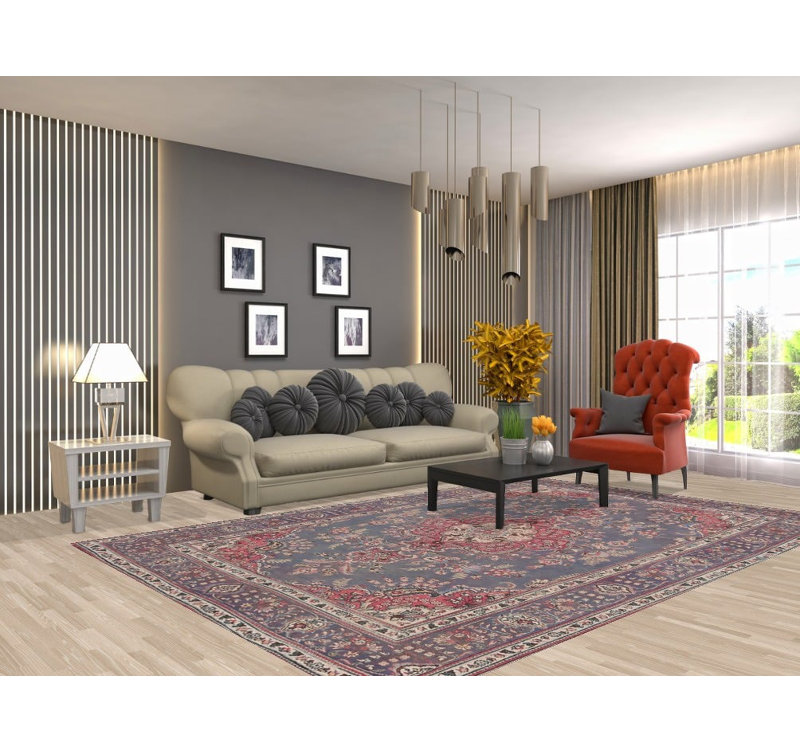 Tapis traditionnel bleu 7 x 10