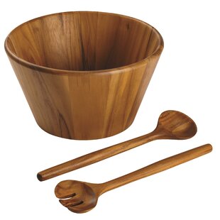 Arthur Court Salad Bowl Acacia Wood Serving for Fruits or Salads Wok Wave  Style Extra Large 16 inch Diameter x 4.5 inch Tall - Arthur Court Designs