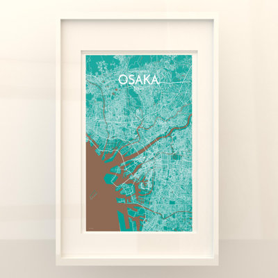 Osaka City Map In Nature - No Frame Print