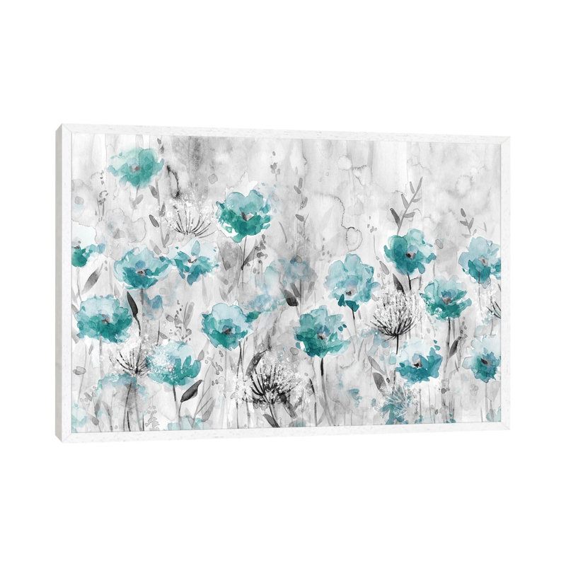 Poppy Garden by Carol Robinson - Painting on Canvas, 101.6 cm H x 66.04 cm W, White Framed