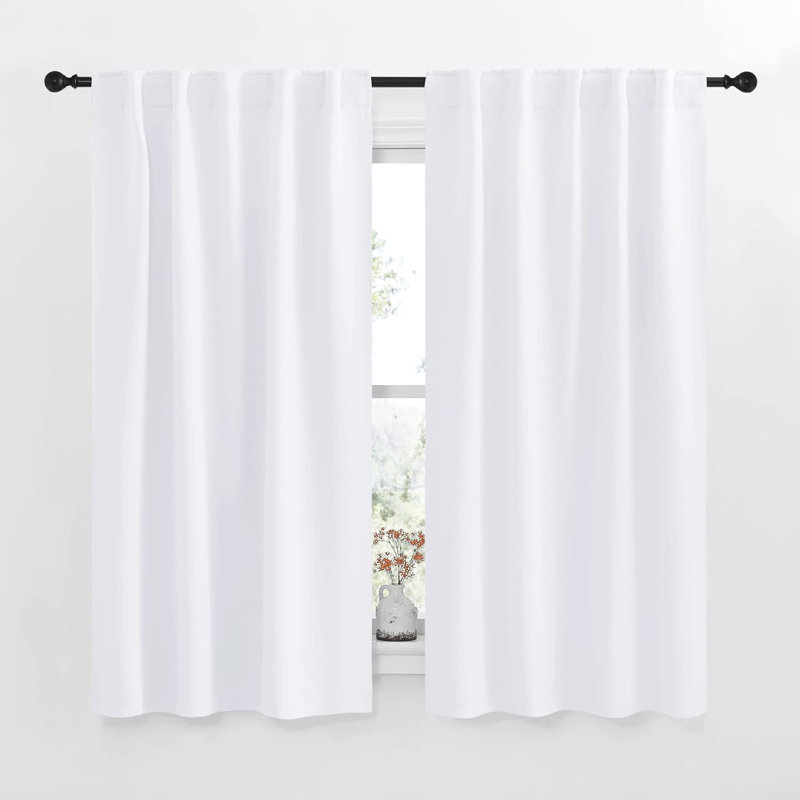 Blackout Curtains for Living Room, Thermal Insulated Solid Window Panels, Room Darkening Drapes for Bedroom/Kitchen, 2 Pieces