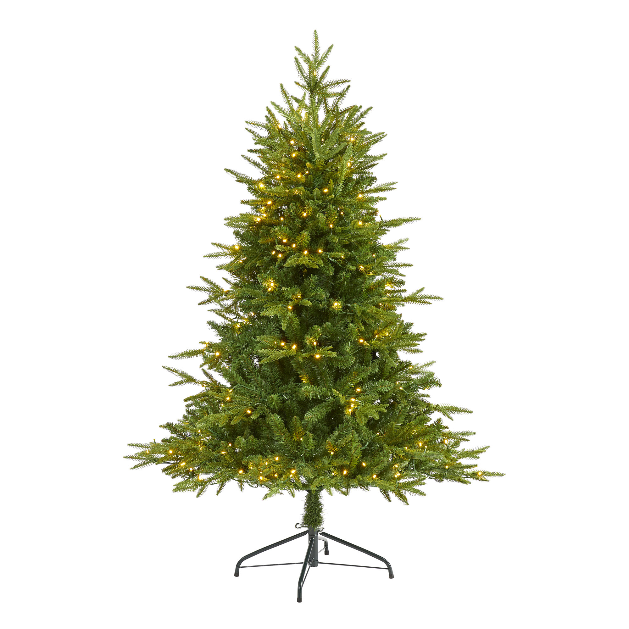 Green Lighted Artificial Fir Christmas Tree, 5' H