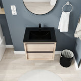 Eszti 24'' Wall Mounted Single Bathroom Vanity with Ceramic Top