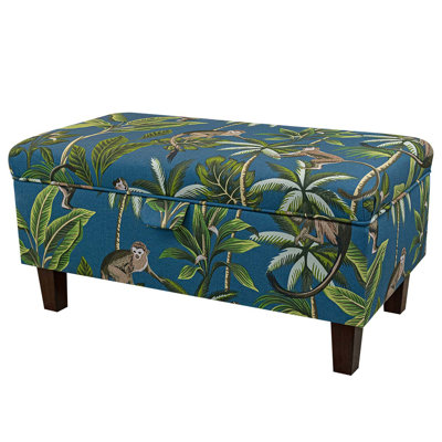 69.85cm Wide Rectangle Floral Footstool Ottoman with Storage